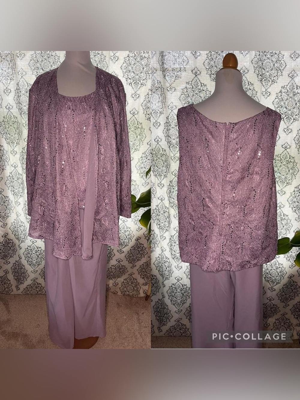 Lilac Beaded 3-Piece Evening Set